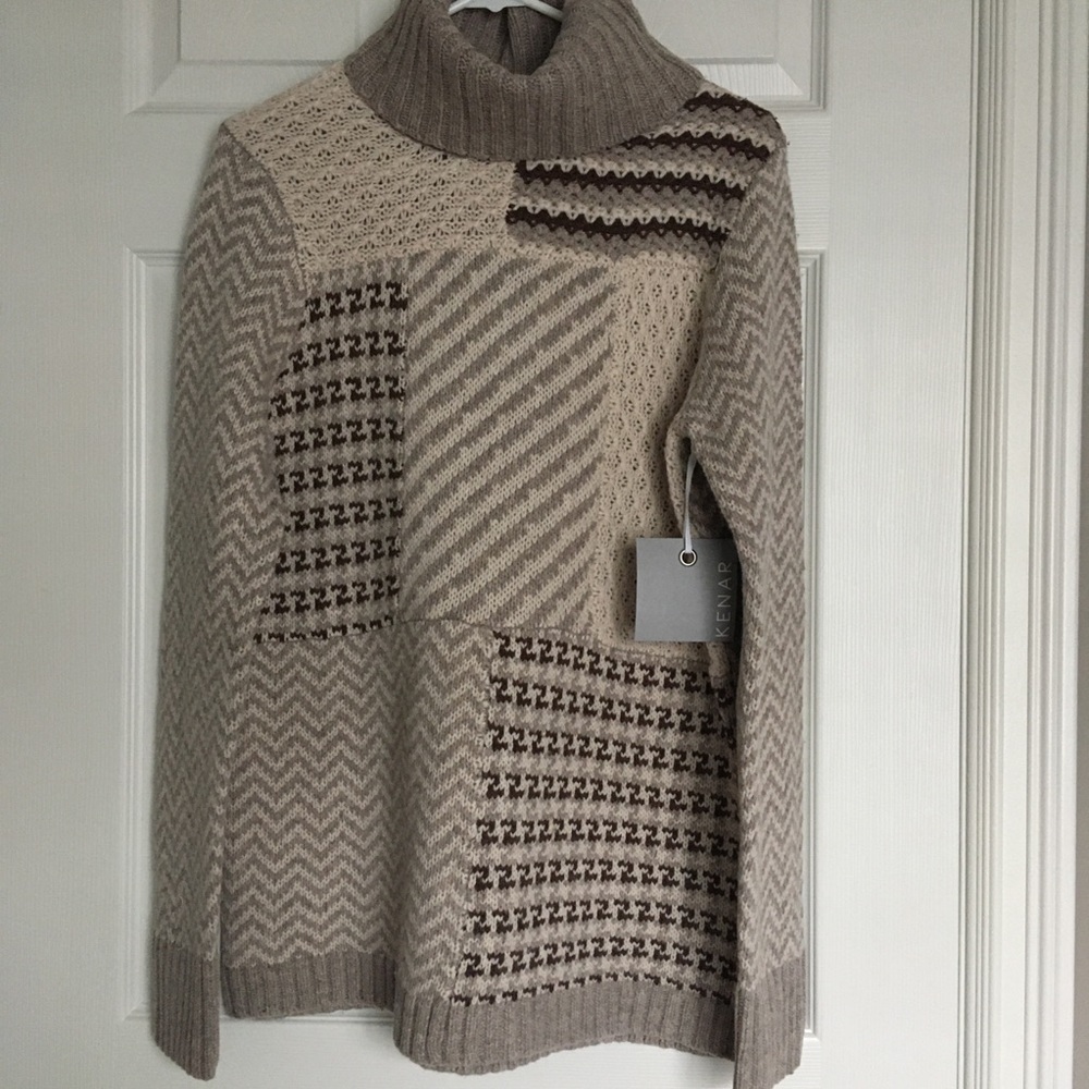 NWT KENAR large lambswool blend turtleneck sweater